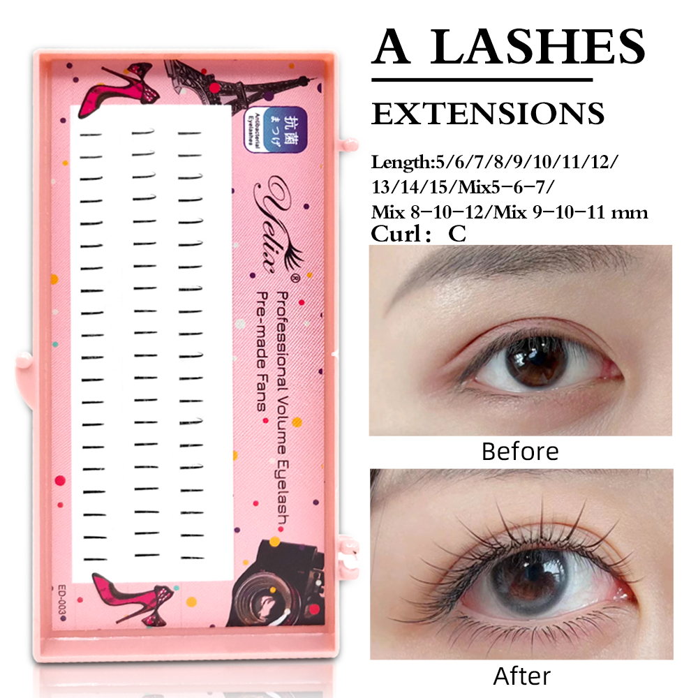 Eyelash Extension C Curl - Yelix Natural Soft Individual Lashes Comic