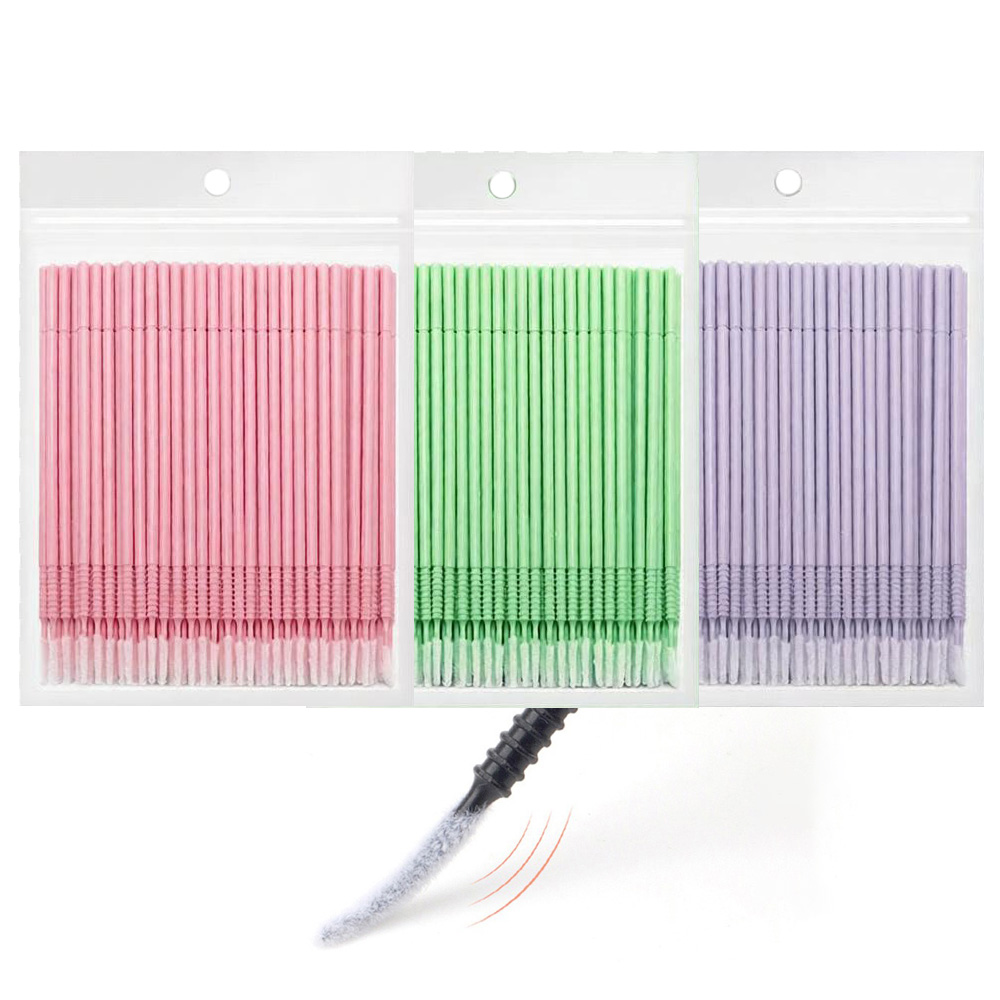 Eyelash Extension Examples - 500pcs Eyelash Extension Cleaning Swabs Long/Short