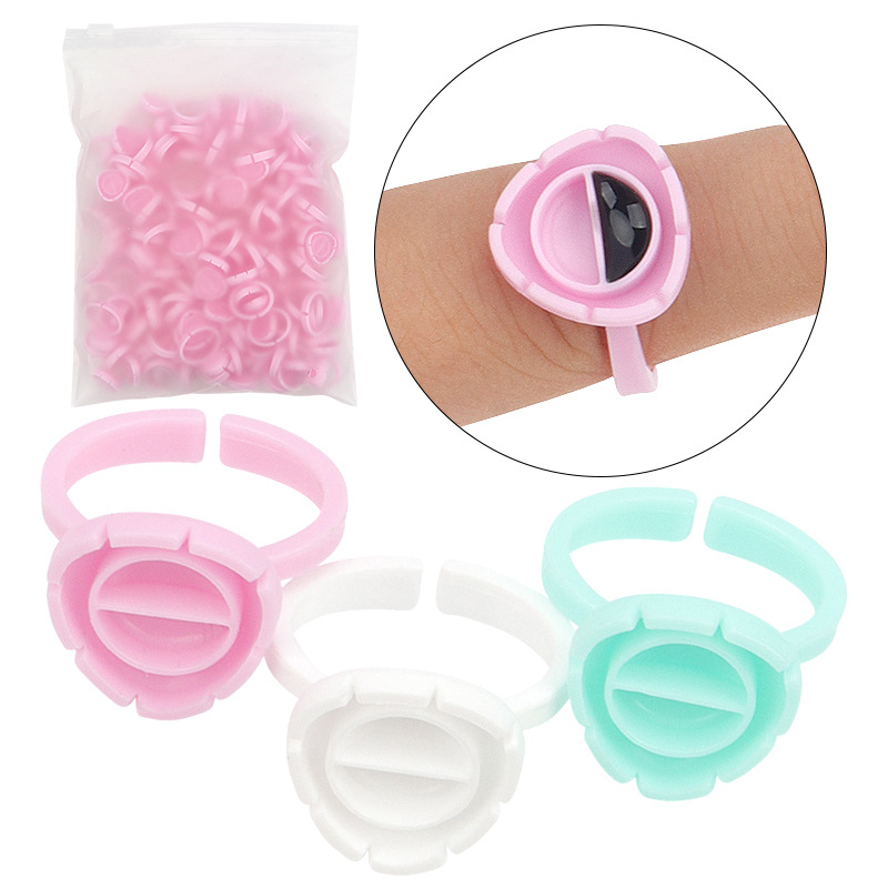 Eyelash Extension Examples - 100Pcs Disposable Eyelash Extension Glue Fan