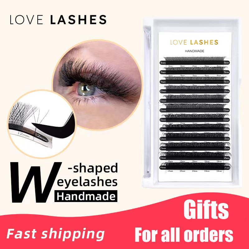 Eyelash Extension C Curl - 1Case 3D W Shape Lashes Premade