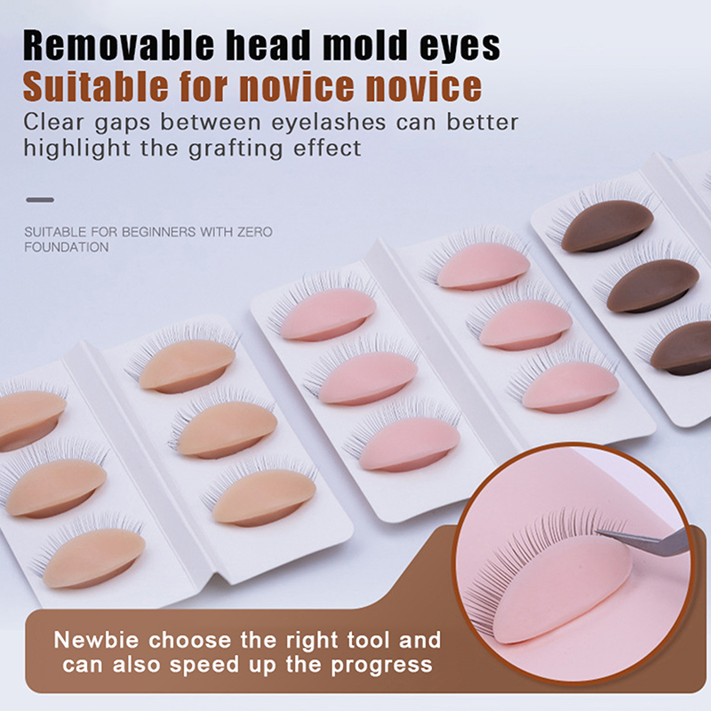 Eyelash Extension Model - 3Pairs/Set Replacement False Eyelash Extension Practice