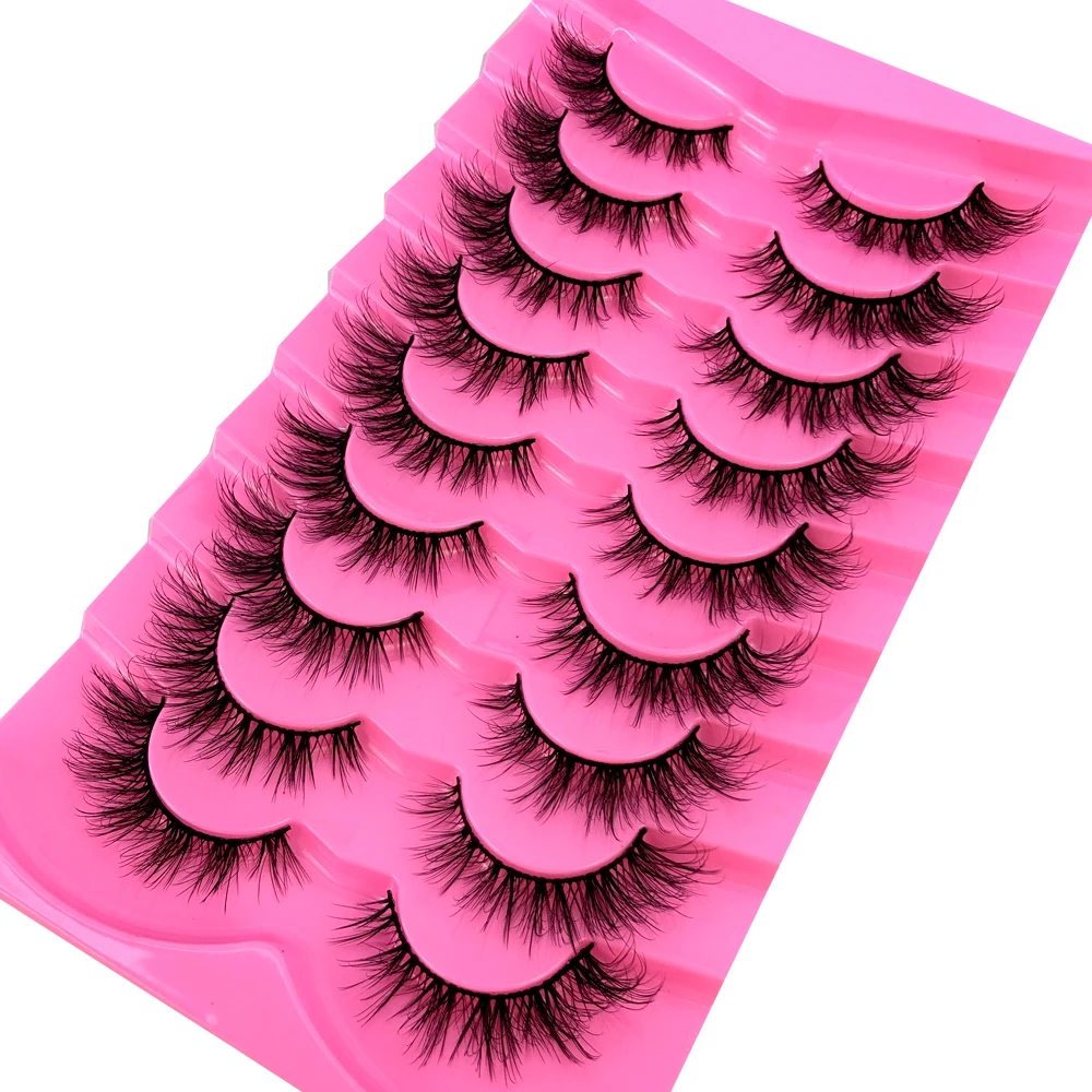 Eyelash Extension Volume Cat Eye - AMSDCN 9 Pairs Mink Lashes Fluffy