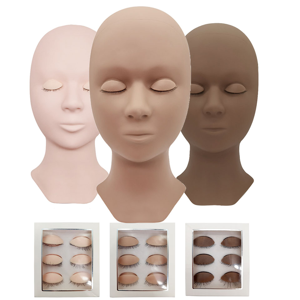 Eyelash Extension Model - Silicone Head Training Mannequin With Removable