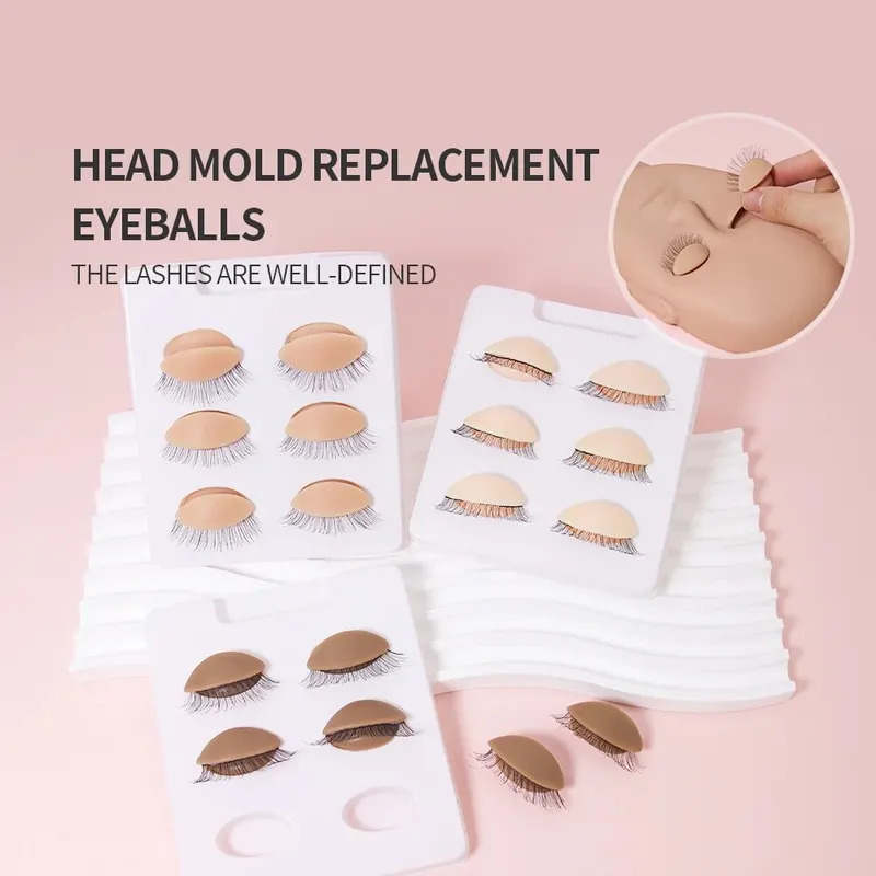 Eyelash Extension Model - 3Pairs/Set Replacement False Eyelash Extension Practice