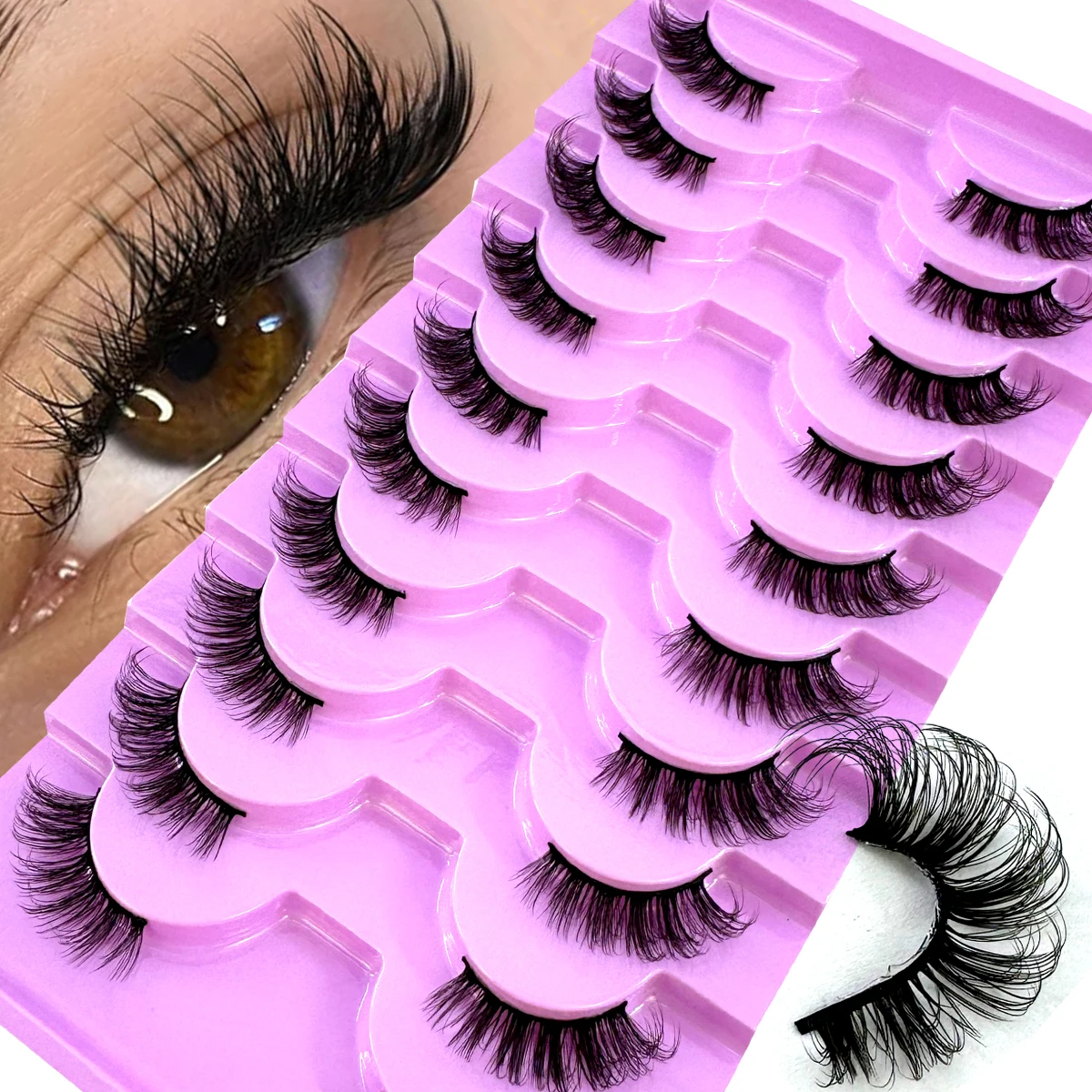 AMSDCN new half eye 10 pairs n - đánh giá và giá Eyelash Extension Human Hair