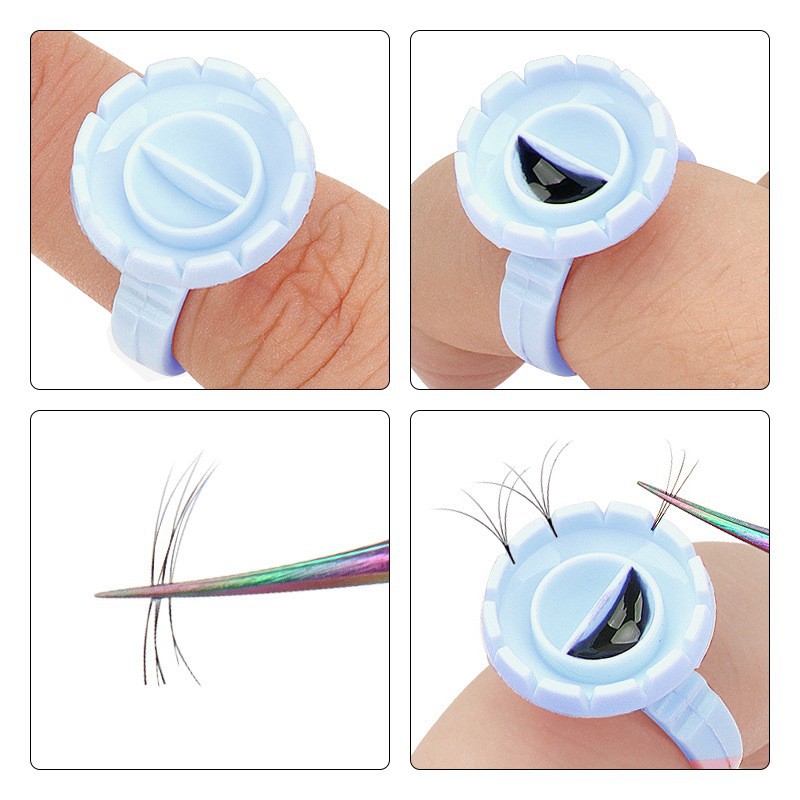 100Pcs Disposable Glue Ring Ho - đánh giá và giá Eyelash Extension Examples