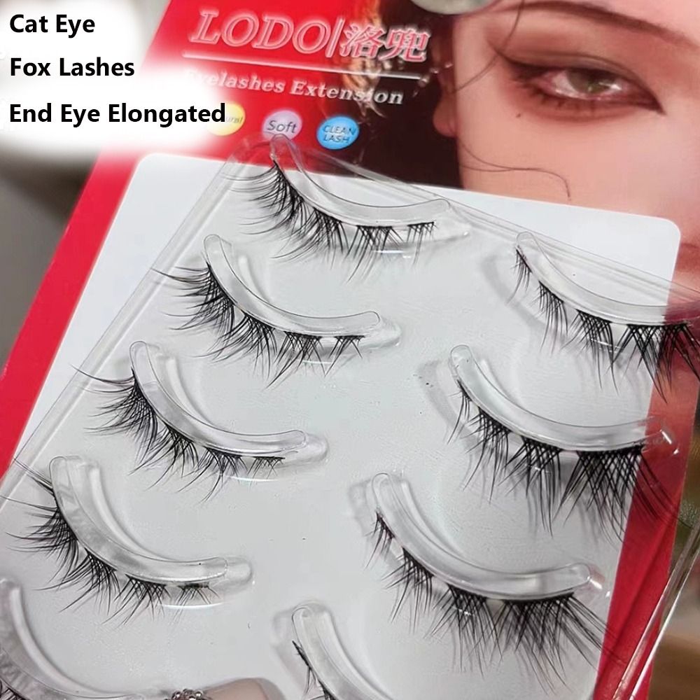 5Pairs 3D Mink Cat Eye Lashes  - đánh giá và giá Eyelash Extension Volume Cat Eye