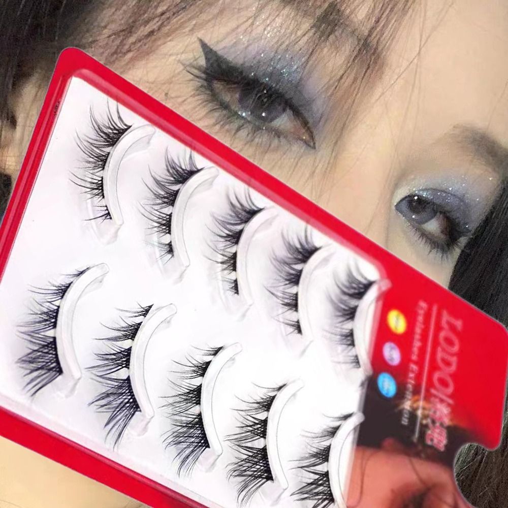 5Pairs 3D Mink Cat Eye Lashes  - đánh giá và giá Eyelash Extension Volume Cat Eye