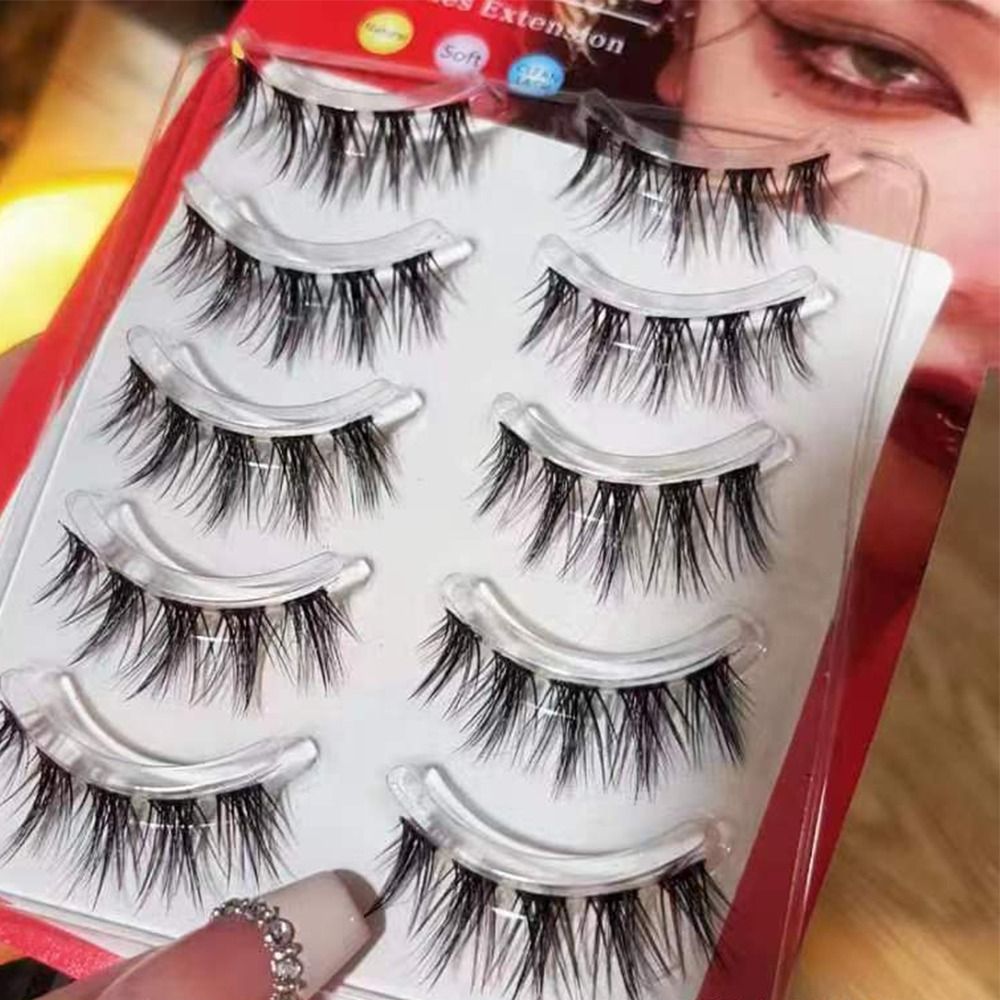 5Pairs 3D Mink Cat Eye Lashes  - đánh giá và giá Eyelash Extension Volume Cat Eye