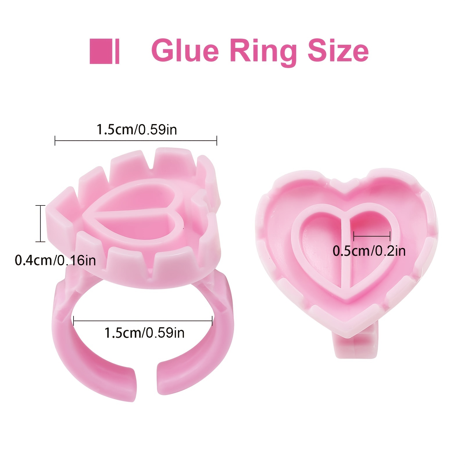 100PCSHeart Eyelash Glue Rings - đánh giá và giá Eyelash Extension Salon