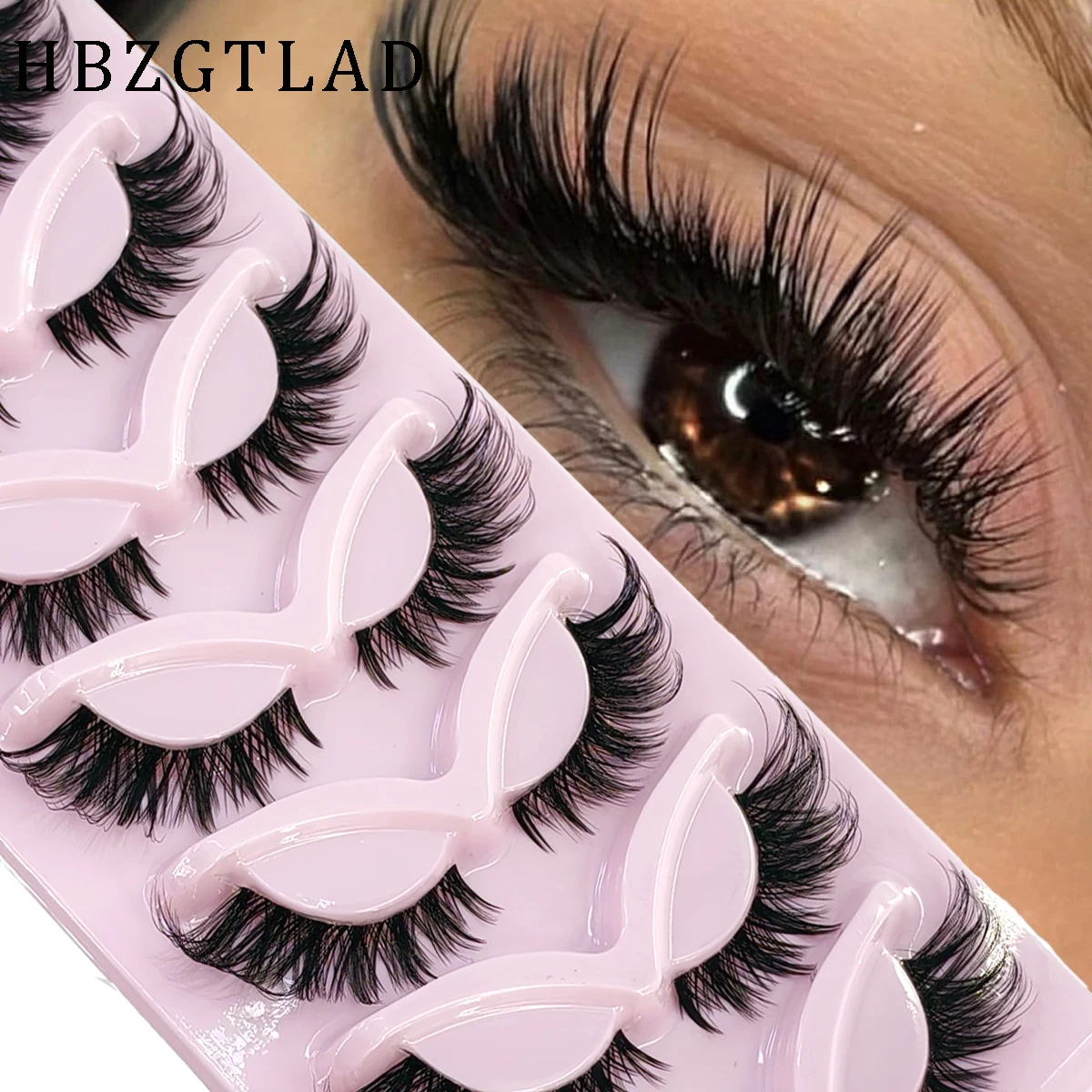 HBZGTLAD 7pairs Spiky Fox Eye  - đánh giá và giá Eyelash Extension Volume Cat Eye