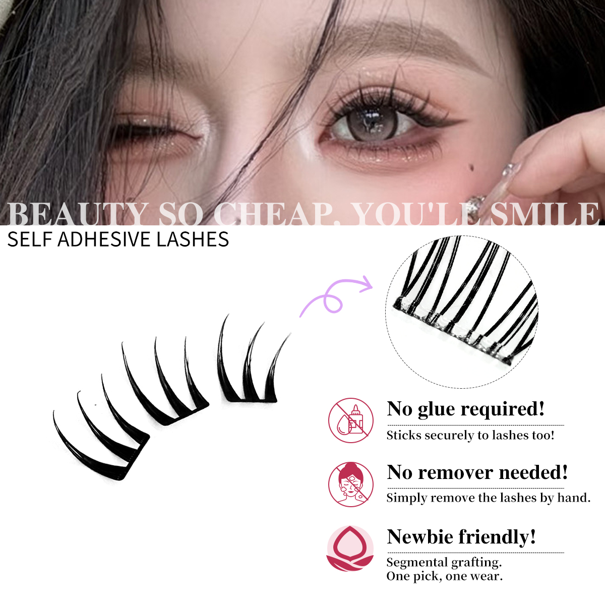 Segmented Lashes Cluster Ultra - đánh giá và giá Eyelash Extension Human Hair