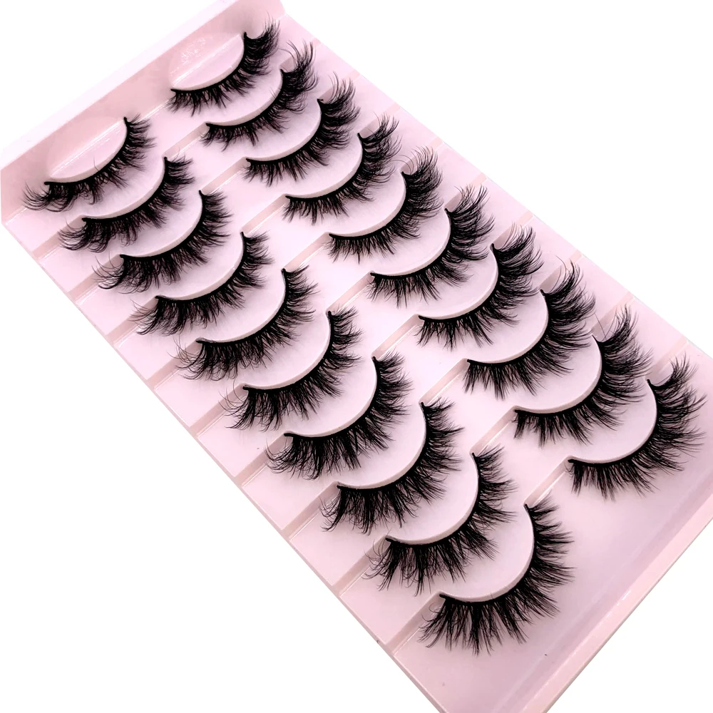 AMSDCN 9 Pairs Mink Lashes Flu - đánh giá và giá Eyelash Extension Volume Cat Eye